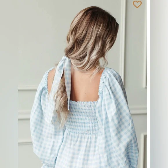 SLEEPER Atlanta Linen Dress  Blue Vichy - Picture 2 of 7